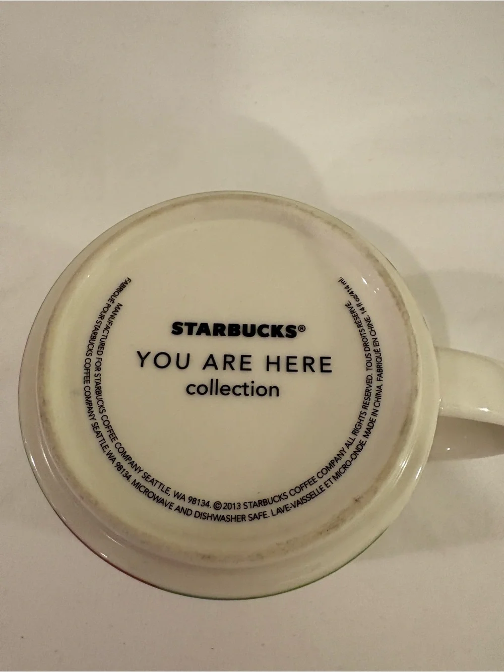 Starbucks Cambridge Mug - White Exterior with Maroon Interior
